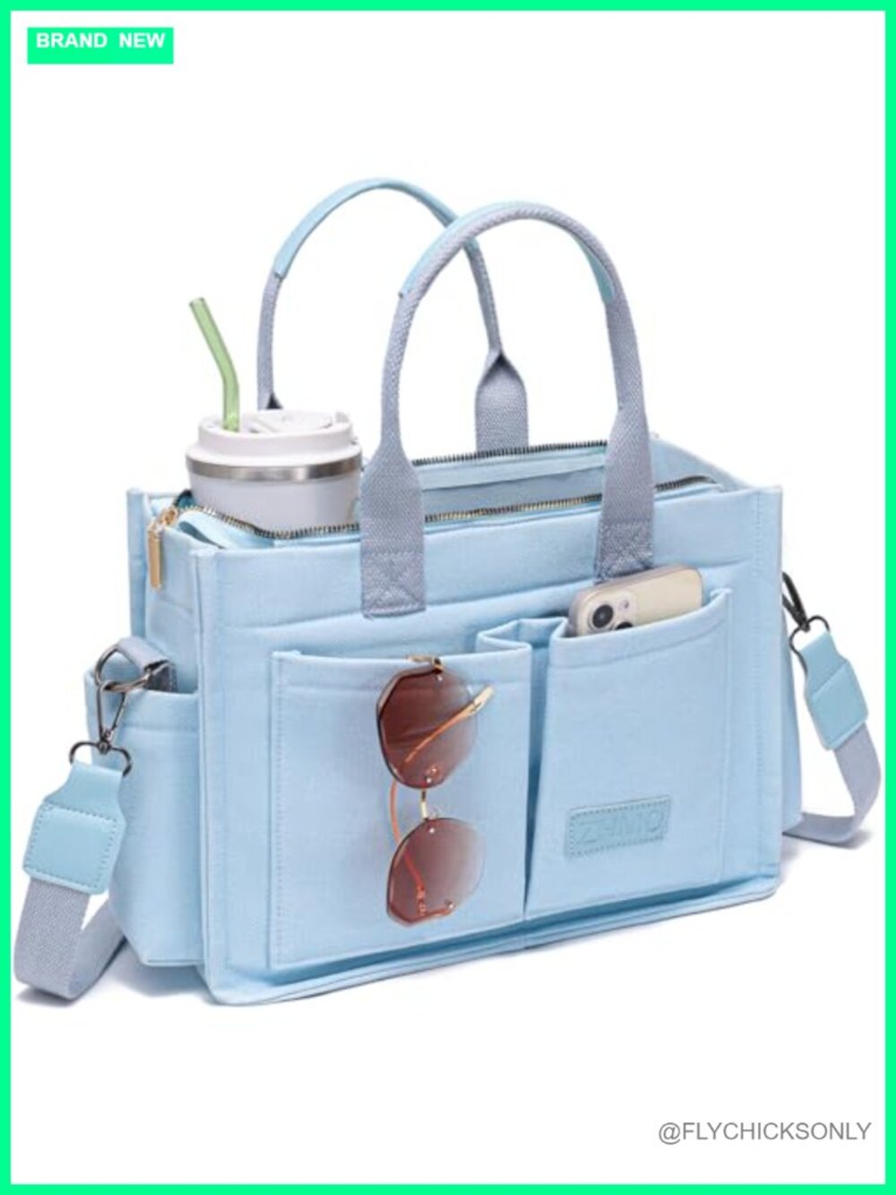 Canvas Tote Bag for Women Large Laptop Work Travel Handbag Crossbody Shoulder